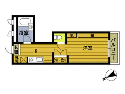 グレイス壱番館(1K/1階)の間取り写真
