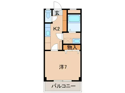 アベニュー屋形(1K/2階)の間取り写真