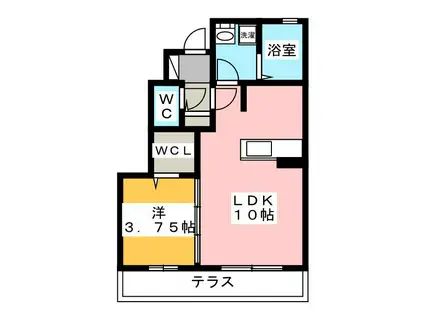 プレジール田無(1LDK/1階)の間取り写真