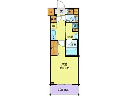 ディアレイシャス東京サウスパレス(1K/2階)の間取り写真