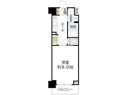 ディクス梅田東レジデンス(1K/4階)の間取り写真