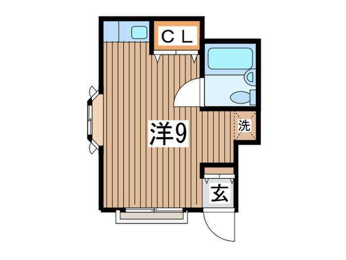 シーコーポ(ワンルーム/1階)の間取り写真