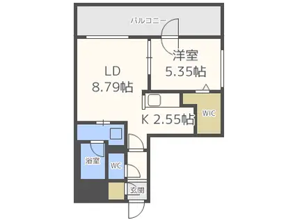 ヴィレッタ山の手(1LDK/3階)の間取り写真