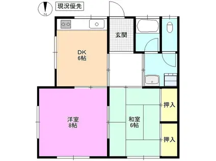 酒井アパート(2DK/2階)の間取り写真