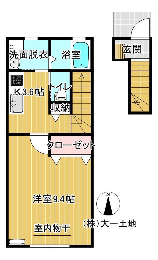 EL ALIVIO D棟(1K/2階)の間取り写真