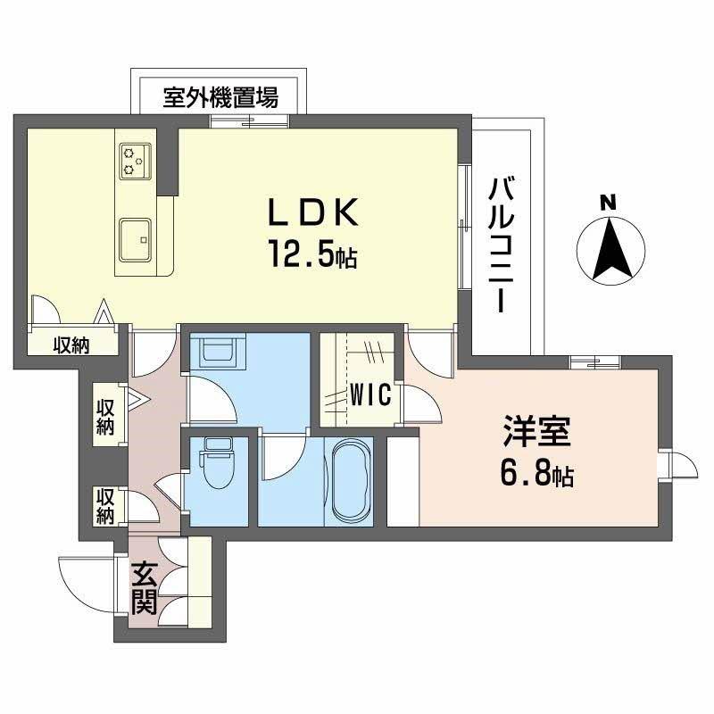南海高野線 沢ノ町駅 徒歩9分 3階建 築2年(1LDK/3階)の間取り写真