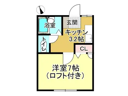 ルーテシア泉(1K/2階)の間取り写真