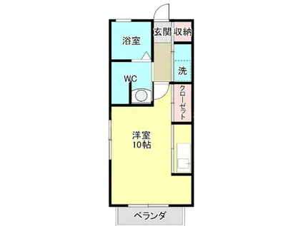 フロームS(ワンルーム/1階)の間取り写真