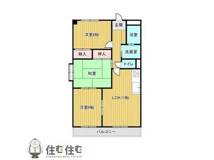 イーストロイヤルサイトウ(3LDK/7階)の間取り写真