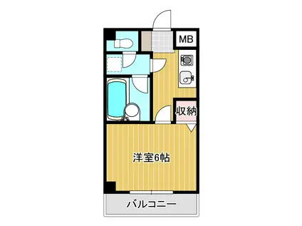 浜田ビル第二(1K/4階)の間取り写真