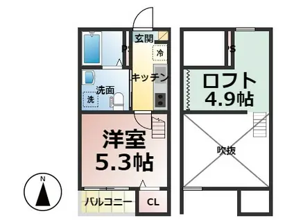 コンフォート上高畑 (1SK/1階)の間取り写真