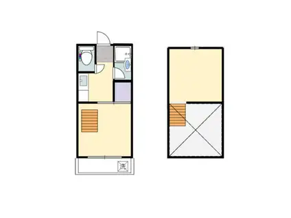 101コーポ赤江(1K/2階)の間取り写真