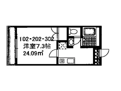 モン・シャトー習志野台(1K/1階)の間取り写真