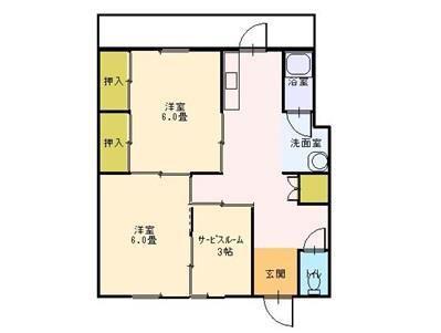 大福マンション引野(3K/4階)の間取り写真