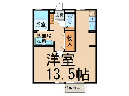 アヴェニュー小松寺A・B(ワンルーム/1階)の間取り写真