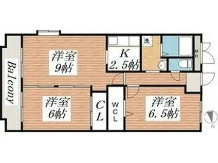 パロス135(2LDK/2階)の間取り写真