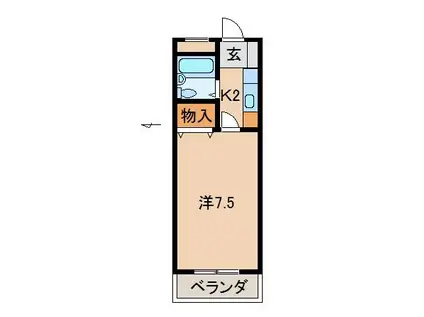 GLハイム(1K/1階)の間取り写真