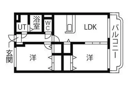 ユーミーRISA(2LDK/1階)の間取り写真