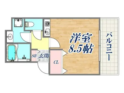NTB-3(ワンルーム/6階)の間取り写真