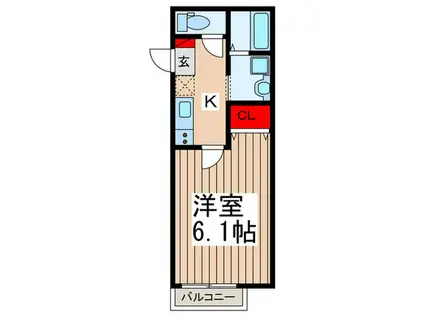 レガーロ土呂(1K/1階)の間取り写真