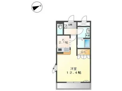 アプローズ(1K/2階)の間取り写真