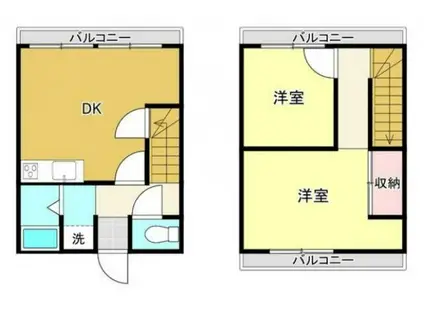 アーバンステージ上原(2DK/1階)の間取り写真