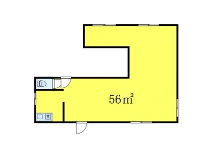 仲宿53戸建て(ワンルーム/1階)の間取り写真