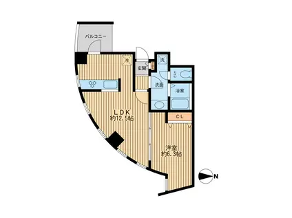 ウィルテラス新代田(1LDK/5階)の間取り写真