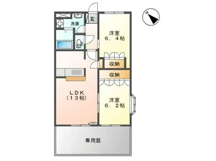 SAVORY(2LDK/1階)の間取り写真