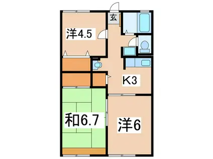 ハイム・フレグランス(3K/1階)の間取り写真