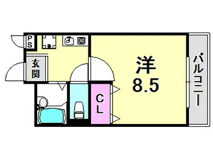 カサ・カルロサII(1K/1階)の間取り写真