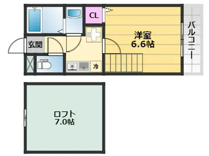 アイムパレス府中(1K/2階)の間取り写真