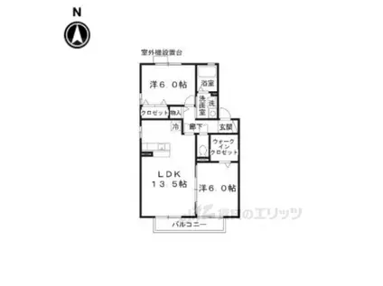 シティパル祝園(2LDK/2階)の間取り写真
