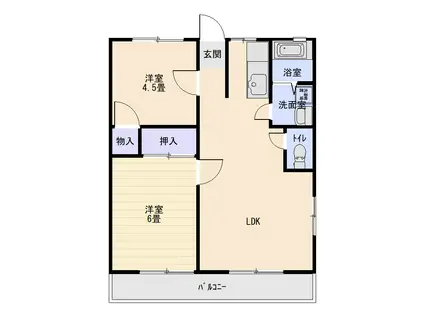 パナハイツハルキ(2LDK/1階)の間取り写真