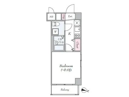 ヴェルト横浜吉野町(1K/4階)の間取り写真