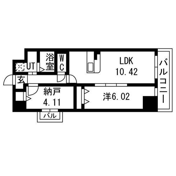 アーバンパーク新大阪(1SLDK/2階)の間取り写真