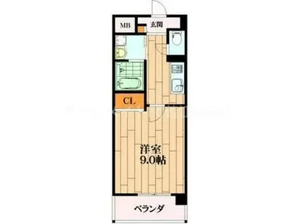 COZY COURTIII(1K/4階)の間取り写真