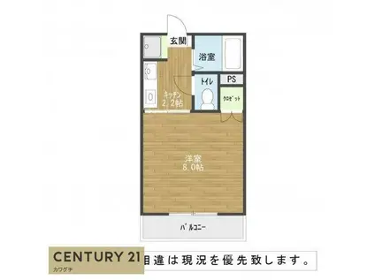 エステートみのり(1K/2階)の間取り写真