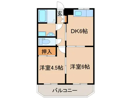 サンセール王子(2DK/2階)の間取り写真