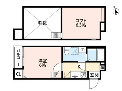 アレーゼ本大久保(1K/1階)の間取り写真
