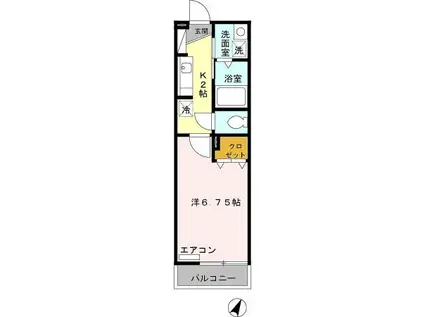 アーバン・ミヤタ(1K/2階)の間取り写真
