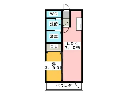 アソシア(1LDK/3階)の間取り写真