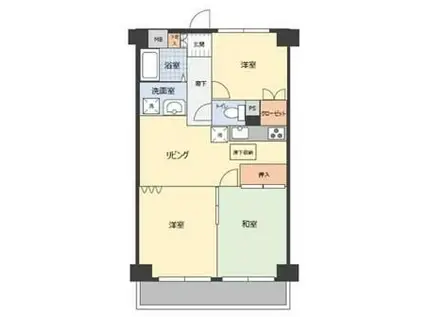 エンゼルハイム新杉田(2DK/1階)の間取り写真