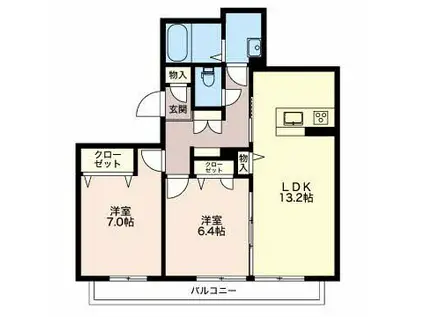 リオリエント岐南(2LDK/3階)の間取り写真