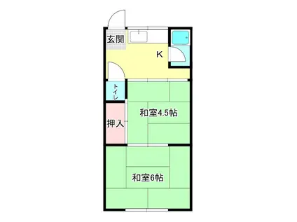 ハイツ守山(2K/1階)の間取り写真