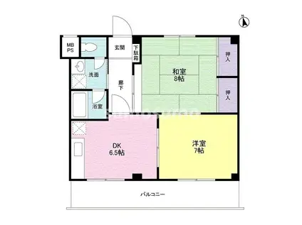 グリーンマンション12(2DK/1階)の間取り写真