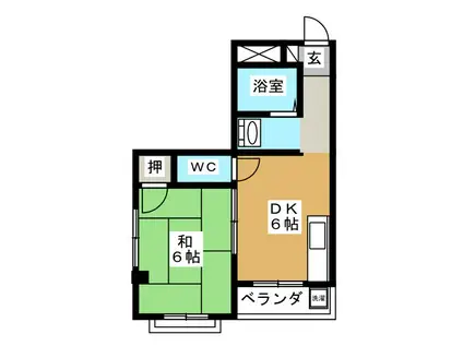 マンション南風(1DK/3階)の間取り写真