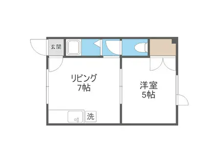 一条ハウス(1DK/3階)の間取り写真