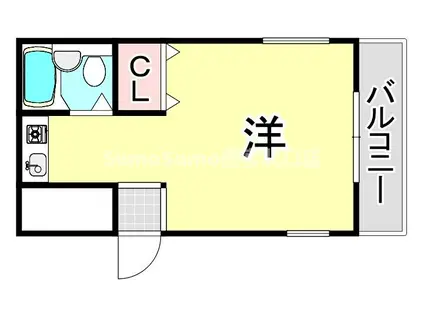 メゾンモナムール(ワンルーム/2階)の間取り写真