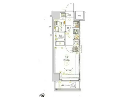 ベルシード横濱吉野町(1K/3階)の間取り写真